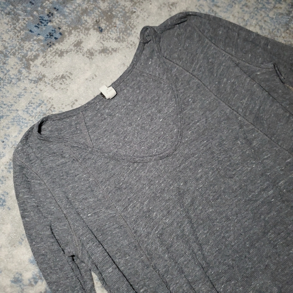 We The Free Gray Long Sleeve Flowy Oversized Tunic Top Size XS